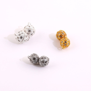 Pendentif magnétique en forme de boule de strass multicolore de 14mm, avec trou de suspension, pour la fabrication de bracelets, accessoires de bijoux - Product Image 3