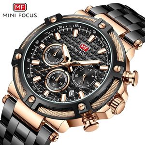 นาฬิกาข้อมือควอตซ์ Mini Focus MF0470G MF 0470 สแตนเลสสตีล กันน้ำ โครโนกราฟ เข็มเรืองแสง นาฬิกาหรูสำหรับผู้ชาย - Product Image 3