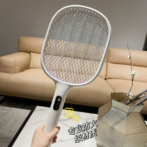 Raquette électrique anti-moustiques rechargeable avec affichage numérique S1 et indicateur de température pour usage domestique - Product Image 2