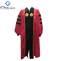 Robes de Remise de Diplôme Doctorat de Luxe en Promotion, Toge de Remise de Diplôme PhD avec Capuche et Toque