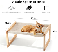 Lits pour animaux de compagnie en bambou poli moderne pour chats chiens Meubles d'extérieur Hamac pour chatons chiots lapins lapins et petits animaux