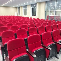Chaise de théâtre populaire au design exquis, siège d'auditorium rembourré en tissu avec tablette d'écriture pour cinéma