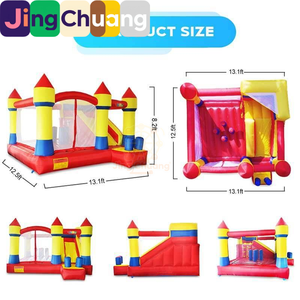 JingChuang Castillo Hinchable de PVC Engrosado para Niños con Tobogán y Trampolín, <span class=keywords><strong>Casa</strong></span> de Juegos Grande para Uso Doméstico y Exterior - Product Image 3