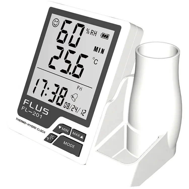 2 in 1 LCD Digital Indoor Outdoor Multi Thermometer Hygrometer Humidity Meter Clock