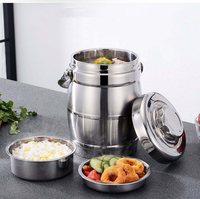 Nouvelle boîte à lunch isotherme à trois niveaux en acier inoxydable haut de gamme, sans BPA, étanche, pour l'emballage alimentaire