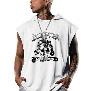 <span class=keywords><strong>Gilet</strong></span> de sport sans manches à <span class=keywords><strong>capuche</strong></span> en coton pour <span class=keywords><strong>homme</strong></span>, pour la salle de sport, la course à pied, le basketball, la musculation - Product Image 3