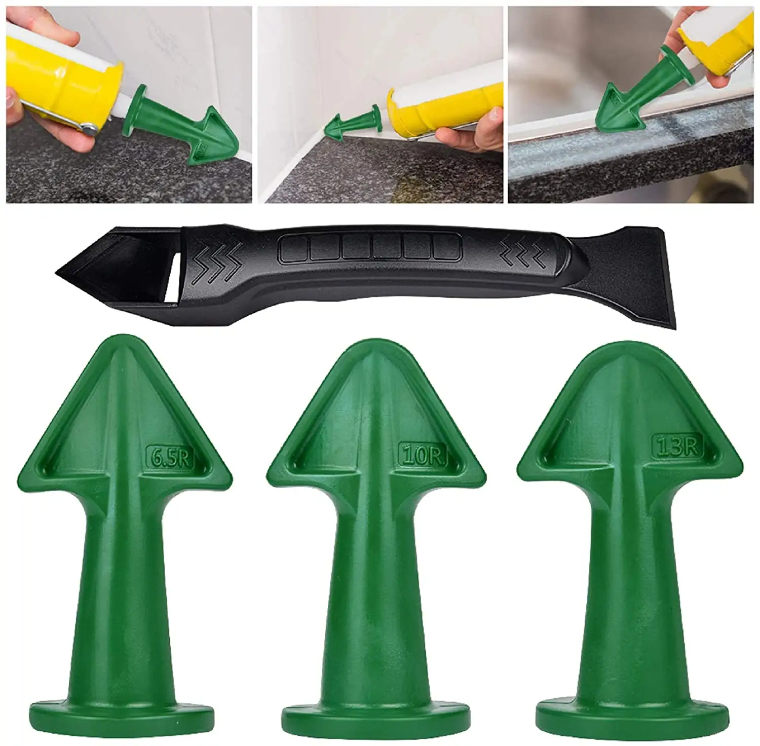 Quality Tool 4 PCS Caulking Tool Caulk Nozzle Applicator Epoxy Piston Accessories Sealant Finishing Great Tool