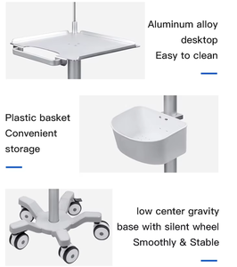 Hoogwaardige Verstelbare Roestvrijstalen Medische Monitor Kar Aanpasbare Ziekenhuis Patiënt Monitor <span class=keywords><strong>Trolley</strong></span> Met Mand - Product Image 4