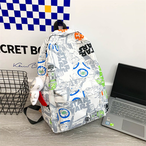 Ba lô học sinh trung học cá tính, họa tiết graffiti, dung tích lớn, nhẹ và chống thấm nước, thích hợp đi du lịch - Product Image 5