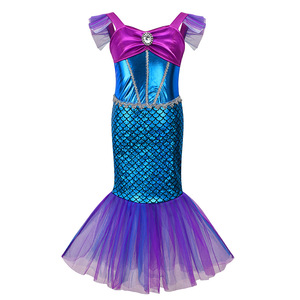 Costume Ariel de Halloween pour enfants, robe de princesse sirène en cristal pour filles - Product Image 3