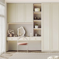 Table à langer murale au design moderne en bois avec 2 tiroirs, armoire de rangement avec mur de fond