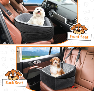 Siège d'<span class=keywords><strong>auto</strong></span> pour petit chien <span class=keywords><strong>avec</strong></span> poche de rangement-Siège d'appoint pour animal de compagnie amovible et lavable <span class=keywords><strong>avec</strong></span> <span class=keywords><strong>harnais</strong></span> de sécurité pour le voyage - Product Image 6
