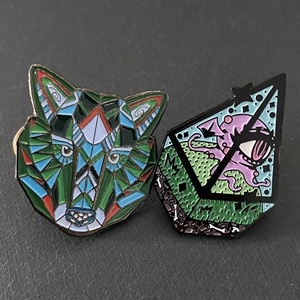 Animali Tigre <span class=keywords><strong>Leone</strong></span> <span class=keywords><strong>Lupo</strong></span> Octopus Cuore <span class=keywords><strong>Il</strong></span> Santo Scuro Smalto Morbido Risvolto Badge Pin - Product Image 4
