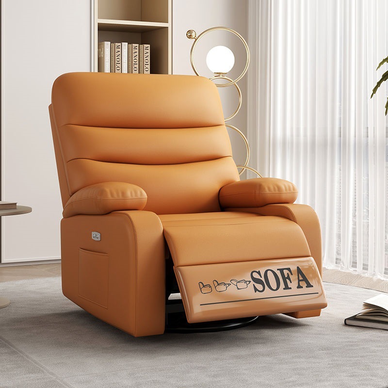 Modern Manual Massage Recliner Chair – Single PU Leather Lounge Chair with Metal Frame for Home & Office - View 2