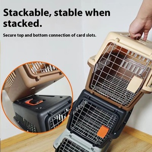 Precio de fábrica, puerta de alambre aprobada por aerolínea portátil, jaula de plástico para mascotas, gatos, cachorros, perros, perrera, jaula transportadora de viaje - Product Image 5