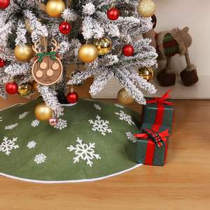 Estampado de dibujos animados Árbol de Navidad Decoración Árbol de Navidad Falda Mat con copo de nieve para árbol artificial Decoraciones de Navidad - Product Image 3