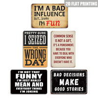 Letrero Metálico con Frase Divertida, Placa Decorativa de Pared con Diseño Retro Desgastado, Impresión Plana 2D, Decoración con Dicho Humorístico para Garaje, Bar, Cueva del Hombre, Hogar