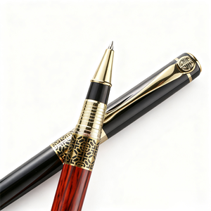 Hot-selling Custom High-end Business Signature Metal <b>Pen</b> Black Wood-grain Luxury Ballpoint <b>Pen</b> 0.5mm Tip logo Office School - Product Image 4