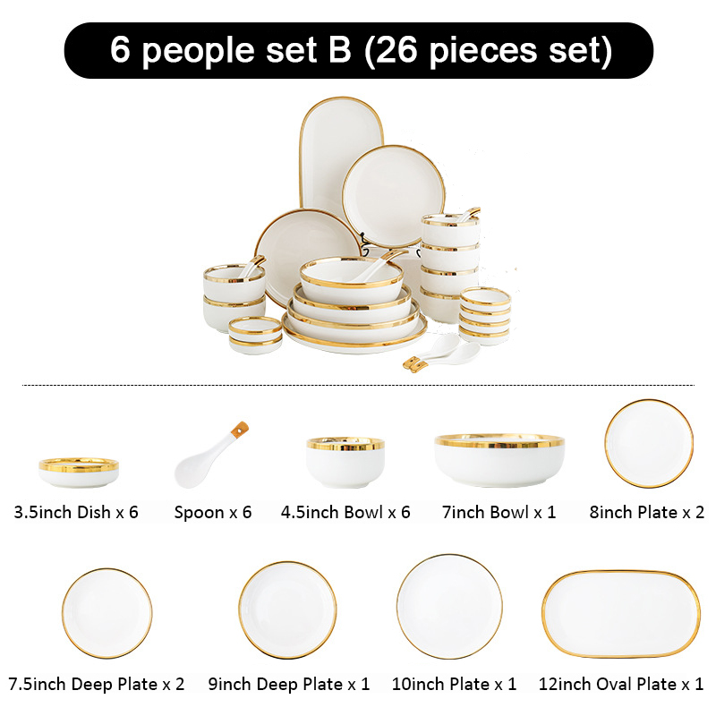 Blanc 6 personnes 26 pièces set B