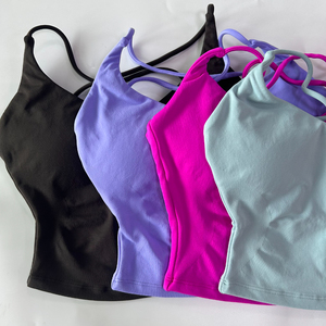 <span class=keywords><strong>Haut</strong></span> de sport pour femme sans couture, respirant, à bretelles, <span class=keywords><strong>dos</strong></span> nu, rembourré, maintien élevé, bretelles croisées au <span class=keywords><strong>dos</strong></span>, soutien-gorge intégré, bonnets amovibles, yoga - Product Image 3