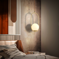 Vente chaude Moderne Style Nordique Or Ampoule LED Plafonnier Globe Forme Boule De Verre Pendentif pour Restaurants De Taille Moyenne