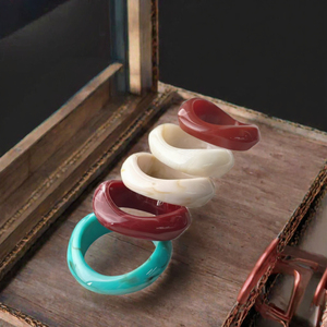 Ensembles de bracelets en résine acrylique faits à la main, géométriques irréguliers, effet marbre, unisexes, empilables, bijoux de mode - Product Image 5