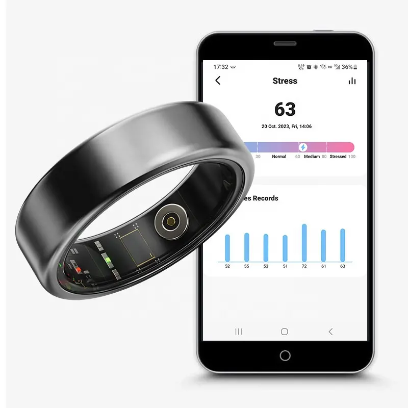 Anneau intelligent surveillance du sommeil gestion de la santé de la fréquence cardiaque anneau de sport bluetooth étanche