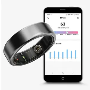 Smart Ring Voor Mannen Zwart Slaap Monitoring Fitness Tracker Hartslag Gezondheidsbeheer Waterdichte Bluetooth Sport Ring