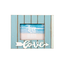 Cadre photo en bois vieilli blanc cadre photo nautique de sable côtier fait à la main pour table ou accrocher au mur pour les vacances d'été