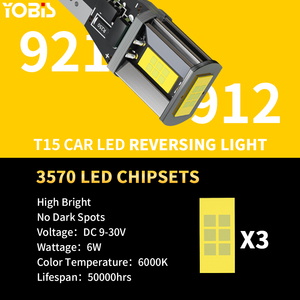 YOBISขายส่งT15 3570-3 Bcakupย้อนกลับโคมไฟไฟท้ายรถเบรคอัตโนมัติLED Canbus <span class=keywords><strong>WY16W</strong></span> W16W T15 หลอดไฟเลี้ยวสัญญาณหลอดไฟ - Product Image 3