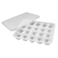 Boîte en plastique jetable à 15 compartiments en PP pour le stockage de wontons, de raviolis et de pâtisseries surgelés, plateau de présentation alimentaire à 15 grilles