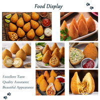 Machine automatique à encruster les coxinha, haute productivité, ligne de production de croquettes de poulet brésiliennes en forme de larme pour boulangerie