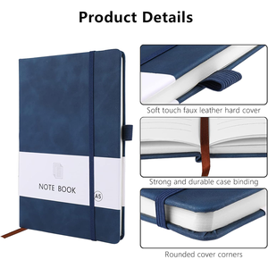 Carnet A5 en <span class=keywords><strong>cuir</strong></span> PU pour affaires, 100 feuilles, bloc-notes ligné, bloc-notes professionnel pour le bureau, papeterie exécutive, cadeau - Product Image 1