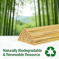 Brochettes de barbecue jetables en bambou Eco Bamboo Era - Bâtonnets écologiques antiadhésifs à long manche poli pour le camping et l'extérieur (lot en vrac)
