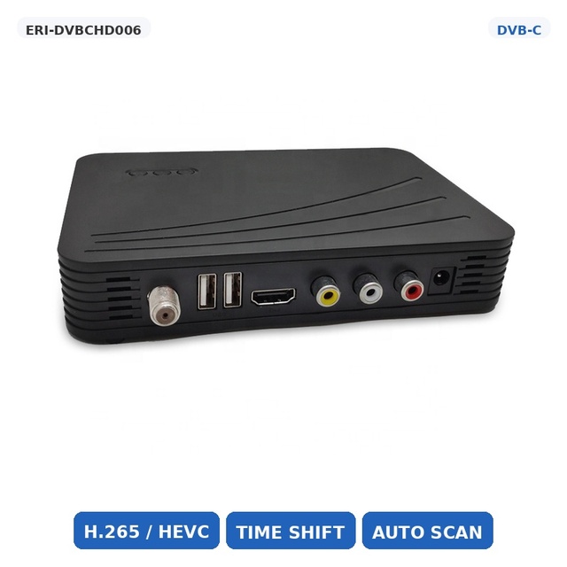 DVB-C TV Receiver HEVC H.265 Auto NIT 7 Day EPG HD AV for Cable Network Operator ERI-DVBCHD006