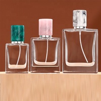 Bouteilles de parfum en verre vides de style à sertir rectangle de 30ml 50ml 100 ml Bouteilles de pulvérisation de parfums à vendre