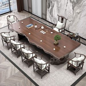 Juego de Mesa de Té de Madera Maciza, Estilo Zen Chino Moderno, Duradero, para Uso en Restaurantes - Product Image 3