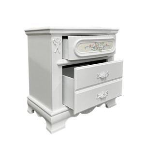 Comodino Tradizionale per Camera da Letto con Due Cassetti, Finitura Bianca, 1 Pezzo - Product Image 3