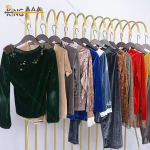 KingAAA Velvet pleuche mixed used clothes in bales Slip warm Clothes women second hand beauty tops