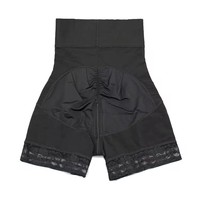 Shorts de compression à double couche pour femmes, design à crochets, contrôle du ventre, taille haute, culotte sculptante, rehausseur de hanches