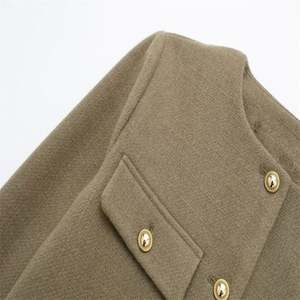 แจ็กเก็ตเคลือบแขนยาวแฟชั่นสำหรับผู้หญิงเสื้อผ้าแนวสตรีทเสื้อตัวนอกแบบมีกระดุมติดเสื้อเก๋ไก๋สำหรับผู้หญิง - Product Image 2