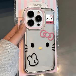 Custodia Trasparente <span class=keywords><strong>Hello</strong></span> <span class=keywords><strong>Kitty</strong></span> con Stampa Gatto Carino in TPU per iPhone 17 Pro 16 15 14 13 12 11 Pro Max - Product Image 6