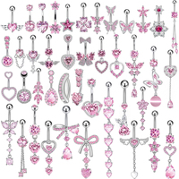 Bijoux de piercing corporel en acier inoxydable, anneaux de nombril en forme de cœur, bijoux de piercing de nombril tendance