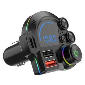 Nieuwe Draagbare Multifunctionele Draadloze Auto Fm Zender Auto Mp3 Speler Qc3.0 Pd 20W Snel Opladen Dual Usb Autolader Met TYPE-C