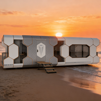Maison capsule spatiale R38 à double balcon, maison intelligente préfabriquée moderne pour l'hébergement touristique, usage familial, centre commercial et hôtelier