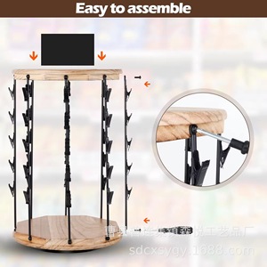 Organizador Giratorio de Madera para Snacks con 40 Clips, Exhibidor de Escritorio Vertical para Dulces, Uso Doméstico - Product Image 3