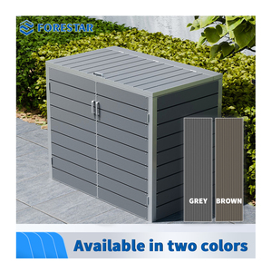 Armoire extérieure <span class=keywords><strong>pour</strong></span> <span class=keywords><strong>poubelle</strong></span> en bois composite avec couvercle rabattable 240L - Product Image 3