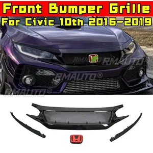 Grilles de course Civic, kit carrosserie, grille de pare-chocs avant pour Civic 10ème génération 2016-2019, pièce extérieure - Product Image 1