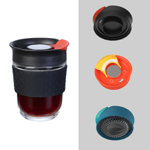 Venta al por Mayor de Tazas de Café Reutilizables de Vidrio Borosilicato Multiusos de 360 ml/12 oz, Taza con Infusor de Té y Tapa - Product Image 2