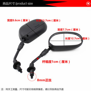 Saichi 110 Rearview <b>Mirror</b> Pair Convex <b>Plastic</b> Scooter Motorcycle <b>Mirrors</b> - Product Image 5